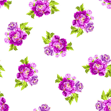 Seamless floral pattern with peoniesのイラスト素材