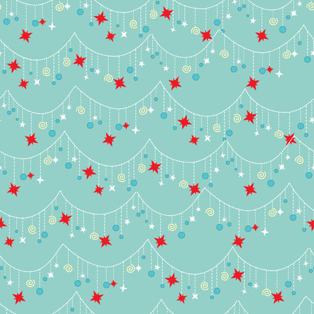Seamless pattern with Christmas star garlandのイラスト素材