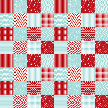 Seamless background pattern. Pattern in patchwork style Merry Christmas.のイラスト素材