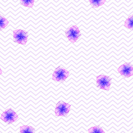 Seamless pattern with Purple flowersのイラスト素材