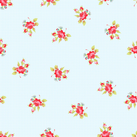 Seamless Pattern with red rosesのイラスト素材