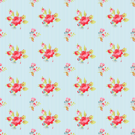 Seamless Pattern with red rosesのイラスト素材