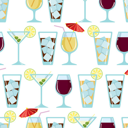 Seamless pattern with cocktailsのイラスト素材