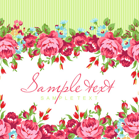 Greeting card with red roseのイラスト素材