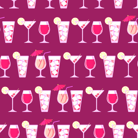 Seamless pattern with cocktailsのイラスト素材