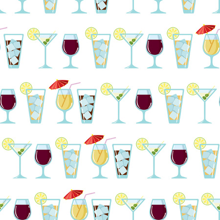 Seamless pattern with cocktailsのイラスト素材