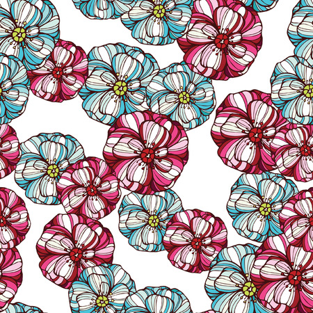 Seamless floral pattern with poppy flowersのイラスト素材