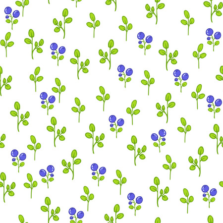 Seamless floral pattern with blueberriesのイラスト素材
