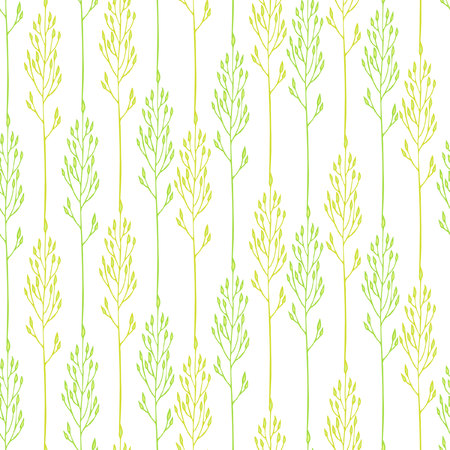 Seamless floral pattern with spikelets, grassのイラスト素材