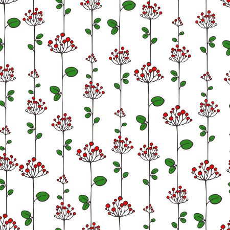 Seamless vector texture with abstract floral branchのイラスト素材