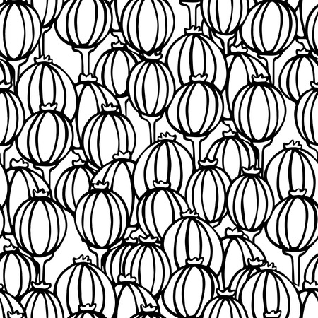 Seamless floral pattern with poppy boxesのイラスト素材