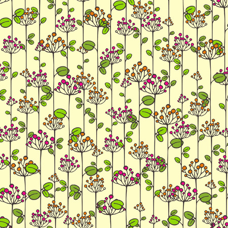 Seamless vector texture with abstract floral branchのイラスト素材