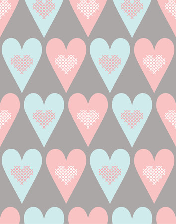 Seamless pattern with pastel hartのイラスト素材