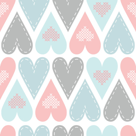Seamless pattern with pastel hartのイラスト素材