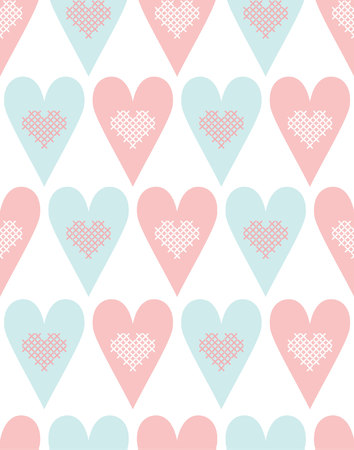 Seamless pattern with pastel hartのイラスト素材