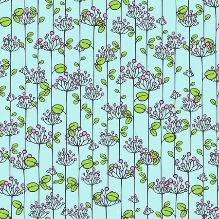 Seamless vector texture with abstract floral branchのイラスト素材