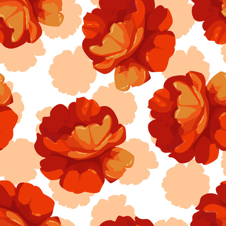 Seamless Pattern with red rosesのイラスト素材