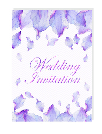 Floral wedding invitation with Watercolor flower petalsのイラスト素材