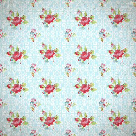 Seamless Pattern with red rosesのイラスト素材