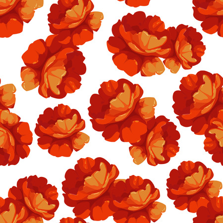 Seamless Pattern with red rosesのイラスト素材