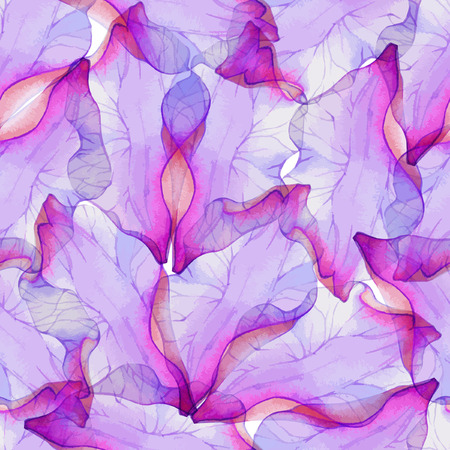 Watercolor Seamless pattern with Purple flower petal.のイラスト素材