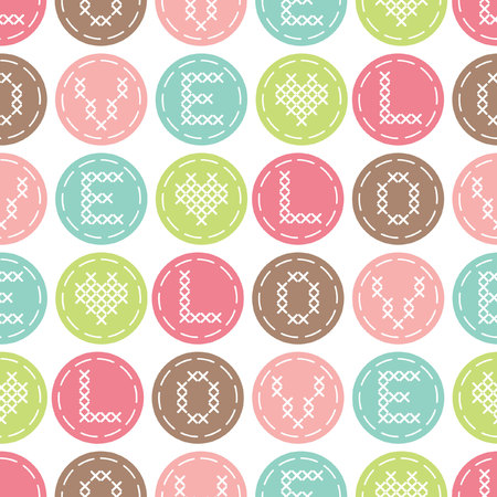 Seamless pattern  with cross-stitch.のイラスト素材