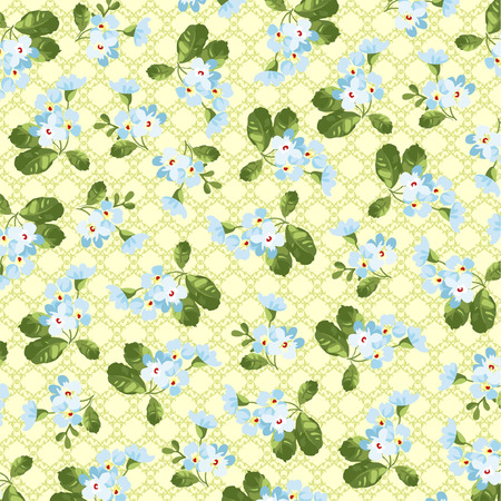 Seamless floral pattern with little blue flowersのイラスト素材