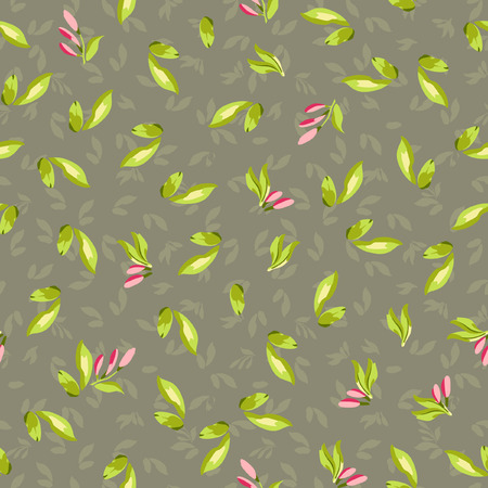 Seamless Pattern with little leafsのイラスト素材