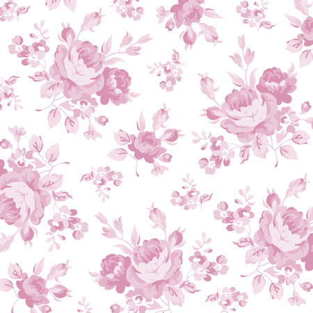 Floral pattern with pink roseのイラスト素材