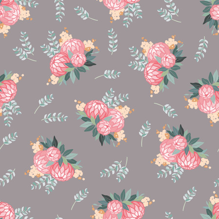Flower background. Floral tile ornamental texture with flowers.のイラスト素材