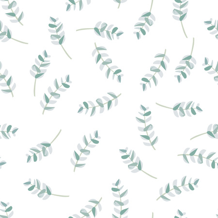 Seamless floral pattern with pastel branches and leavesのイラスト素材