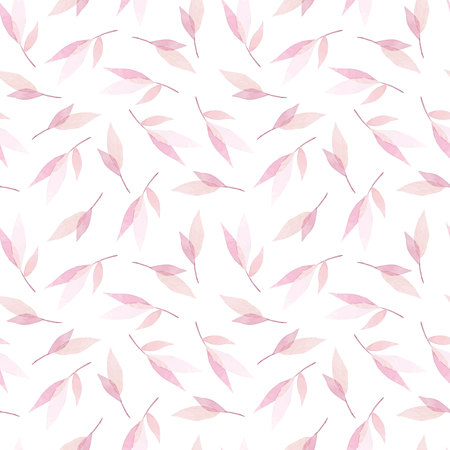 seamless pattern with branches of leaves.のイラスト素材