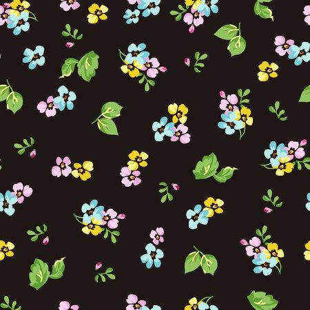 Seamless floral pattern with small blue flowersのイラスト素材