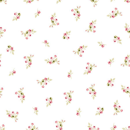 Seamless floral pattern with little red rosesのイラスト素材