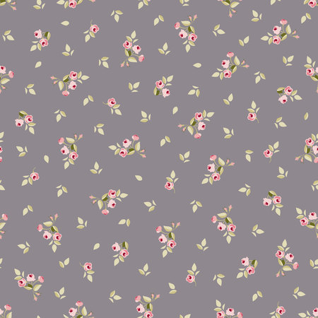 Seamless floral pattern with little red rosesのイラスト素材