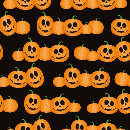 Seamless pattern with funny pumpkin.のイラスト素材