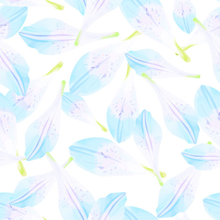 Seamless pattern with blue flower petalsのイラスト素材