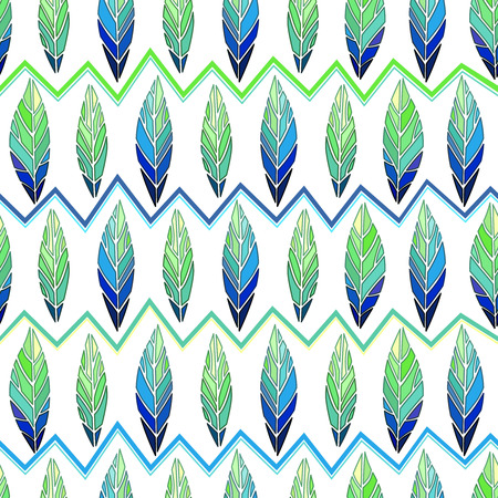 Seamless pattern with bird feathers. Vector illustrationのイラスト素材