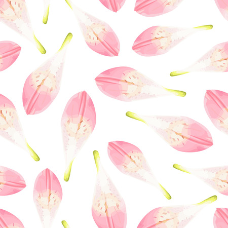 Seamless floral pattern with pink flower petalのイラスト素材