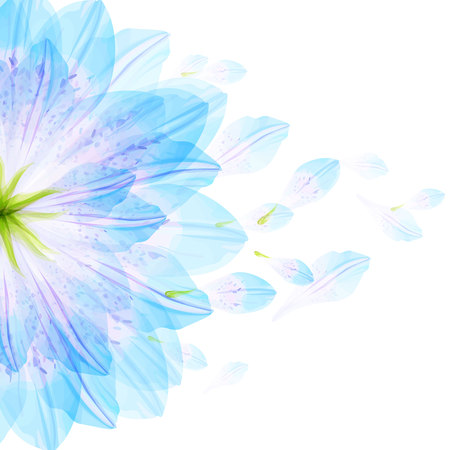 Floral round pattern of blue flower petalsのイラスト素材