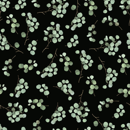Seamless pattern with eucalyptus branchesのイラスト素材