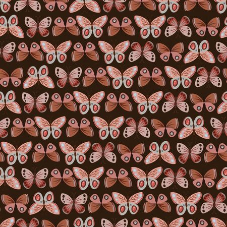 Seamless vector background with butterfliesのイラスト素材