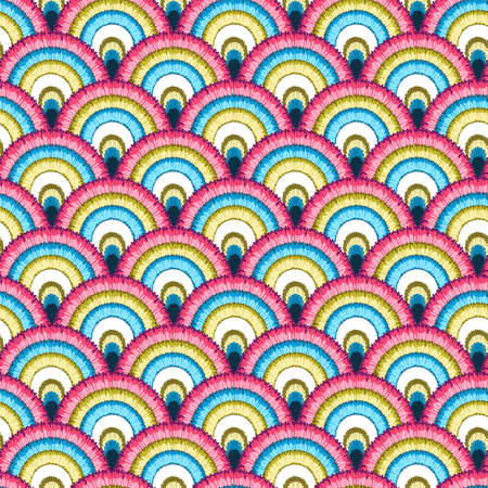Seamless pattern with decorative elements, imitation of a peacock feather.の写真素材