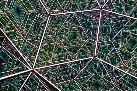 Abstract background of the steel structure of the roof of the building.の写真素材