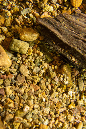 Close-up of the stone and pebbles on the beach