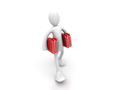 3d people carrying the file folderの写真素材
