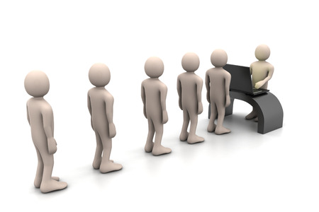   Employer and applicant, job hiring concept