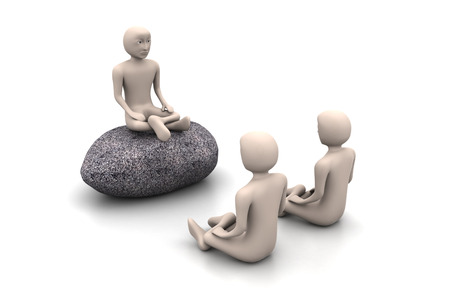 3d people in meditation  の写真素材