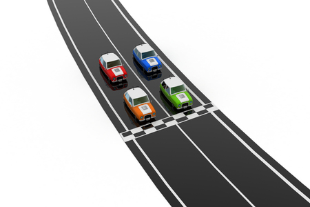 Taxi cars on the roadの写真素材