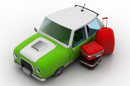 Car with luggage の写真素材